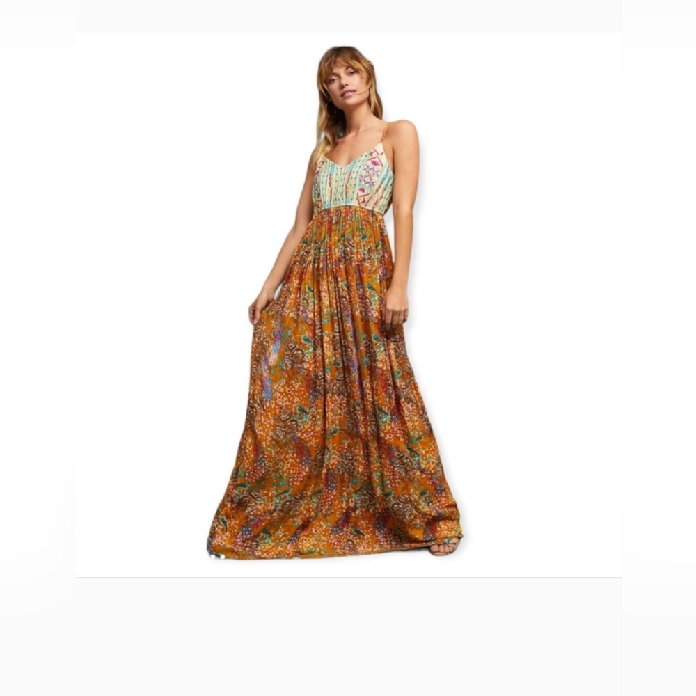 COPY - Anthropologie Raga Parkland Bohemian Embroidered Maxi Dress size Medium …